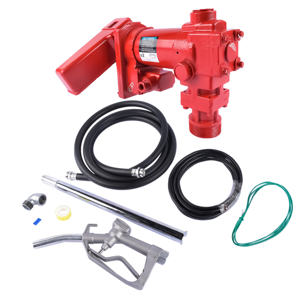 Transfer of Gasoline Diesel Kerosene 12V 15 GPM Fuel Transfer Pump + Nozzle Kit