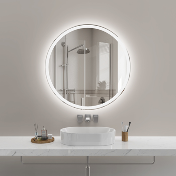 40\\"x40\\" Modern LED Round Smart Mirror Bathroom Mirror, Front Lit & Back Lit With 3 Color Adjustable, Memory Function, Anti-Fog, Time Mode Control[Unable to ship on weekends]