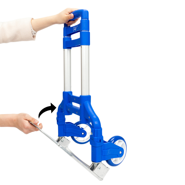 Portable Foldable Telescopic Trolley Trolley Luggage Trolle Blue