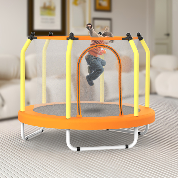 55-inch Trampoline for Kids Indoor & Outdoor Small Toddler Trampoline with Basketball Hoop