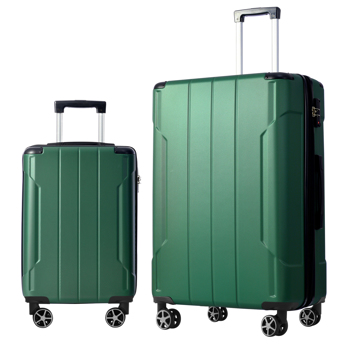 Luggage Sets 2 Piece, Hardshell ABS Lightweight and Expandable(only 28\\") Suitcases with Double Wheels, Carry-on Luggage, 2-Piece Set (20/28), Green