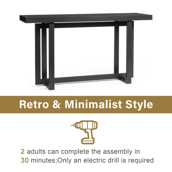 Modern Wood Entryway Console Table Sofa Table, Long Entryway Table for Hallway Living Room Foyer Corridor Bedroom, Black