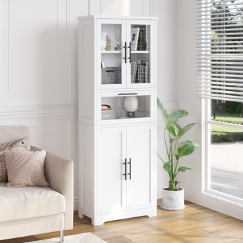 FCH 5 doors 5 layers density board spray paint 60*30*170cm display cabinet white N001