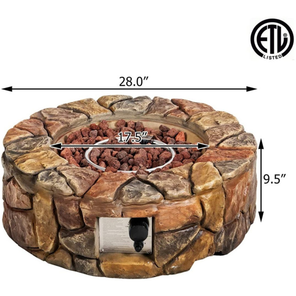   Fire Pit Table 40,000 BTU Stone Gas Fire Stove Pit for Outdoor Patio 