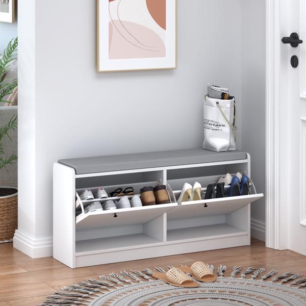 Shoe Storage Bench Entryway Bench with Storage, Shoe Bench Shoe Cabinet Storage for Entryway, Shoe Rack Bench Shoe Organizer Cabinet with Cushion for Entrance, Hallway, Living Room, Bedroom