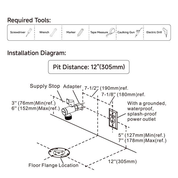 Intelligent Toilet, Press Flush Button, Automatic Opening and Closing, Automatic Flushing, Foot Sensor, Heated Seat, ADA Seat Height Design and Antibacterial Nozzle[Unable to ship on weekends]