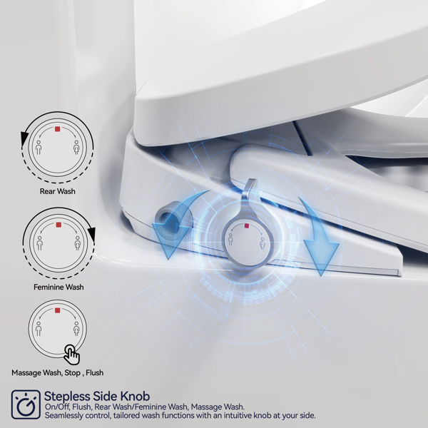 Electric Bidet Toilet Seat Adjustable Heated Seat with Dual Control Mode Elongated Smart Toilet Seat Portable Bidet with Nozzle Spray and Automatic Toilet Seat Closer[Unable to ship on weekends]