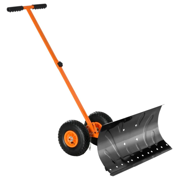 29"  Blade Rolling Snow Shovel Rolling Pusher   Orange