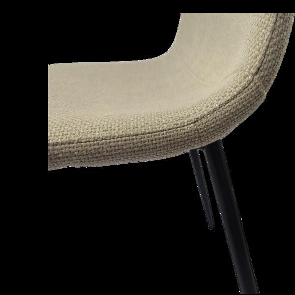 Dining Chairs Set of 4,Modern Kitchen Dining Room Chairs,Upholstered Dining Accent Chairs in linen Cushion Seat and Sturdy Black Metal Legs(Beige) 