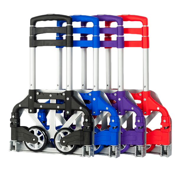 Portable Foldable Telescopic Trolley Trolley Luggage Trolley Red