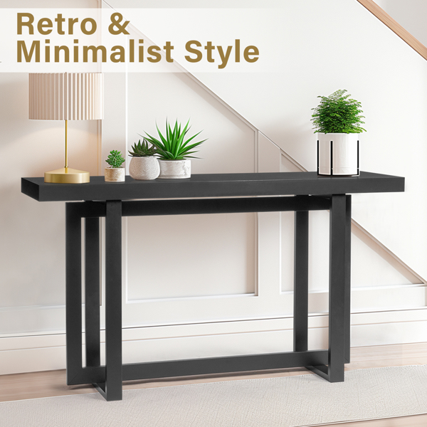 Modern Wood Entryway Console Table Sofa Table, Long Entryway Table for Hallway Living Room Foyer Corridor Bedroom, Black