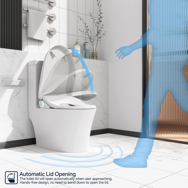 Smart Bidet Toilet Seat with Side Knob Adjustable Heated Seat with Water Temperature and Pressure Adjustment Portable with Automatic Nozzle Cleaning and Sensor Open Lid[Unable to ship on weekends]