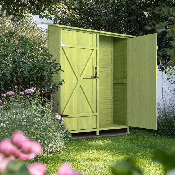 Fir Wood Shed Garden Storage Shed  Green