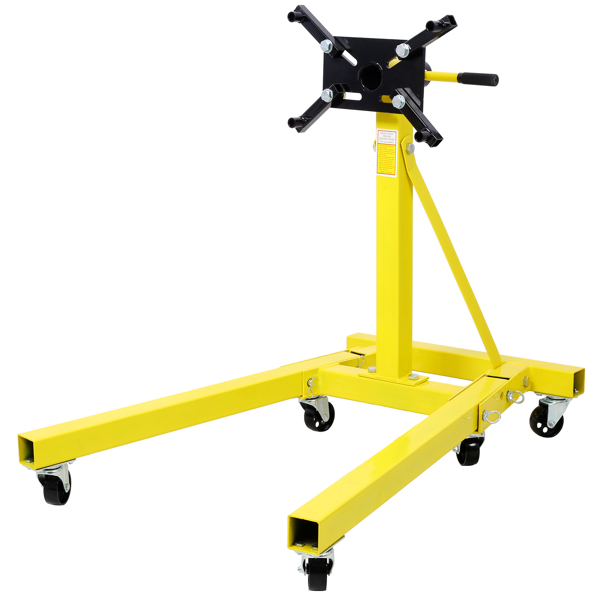 Folding Engine Stand 2000 LBS Capacity Motor Hoist 360 Degree Adjustable Mounting Head Dolly Mover Auto Repair Rebuild Jack