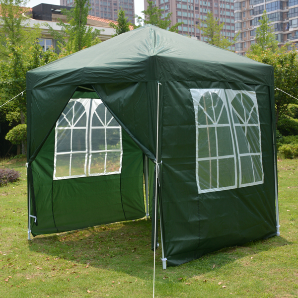 2 x 2m Two Doors & Two Windows Practical Waterproof Right-Angle Folding Tent Green