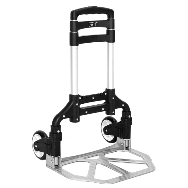 Portable Foldable Telescopic Trolley Trolley Luggage Trolle Black