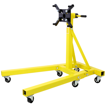 Folding Engine Stand 2000 LBS Capacity Motor Hoist 360 Degree Adjustable Mounting Head Dolly Mover Auto Repair Rebuild Jack