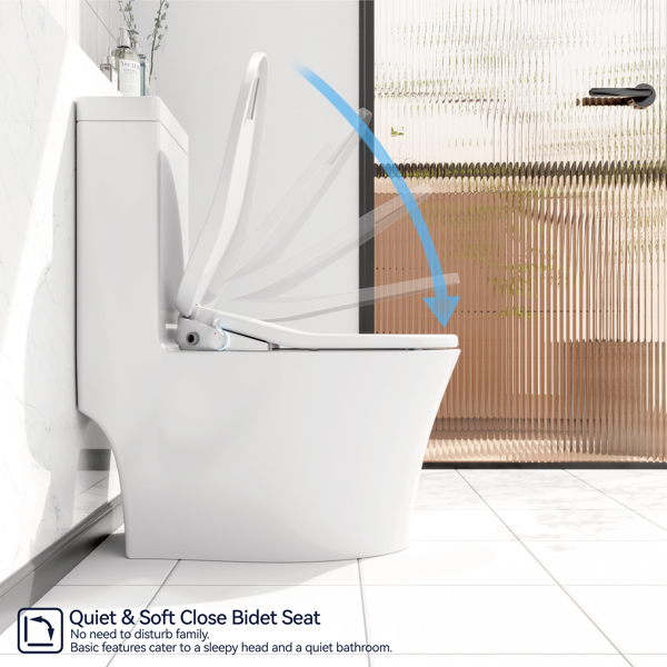 Electric Bidet Toilet Seat Adjustable Heated Seat with Dual Control Mode Elongated Smart Toilet Seat Portable Bidet with Nozzle Spray and Automatic Toilet Seat Closer[Unable to ship on weekends]