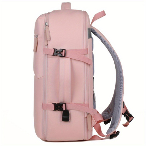 Women's Large Capacity Backpack with USB Charger and Shoe Pocket, Flight-Approved for Easy Travel. 