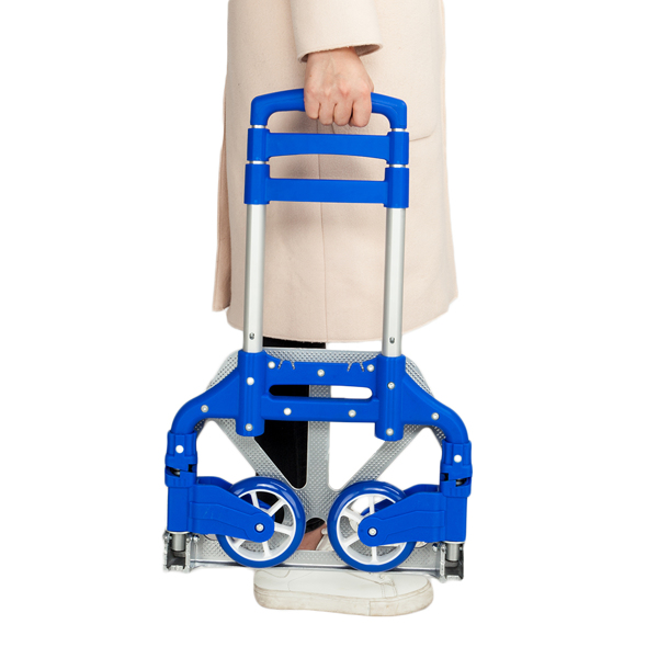 Portable Foldable Telescopic Trolley Trolley Luggage Trolle Blue