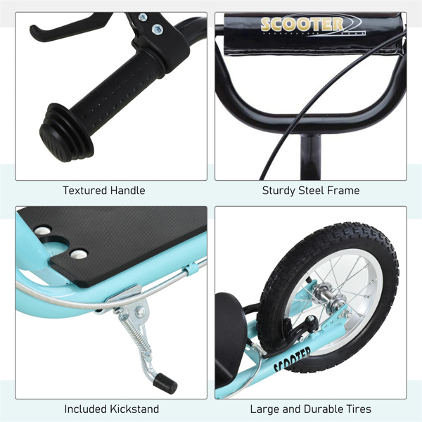   youth scooter is equipped  Dual Brakes  - Blue