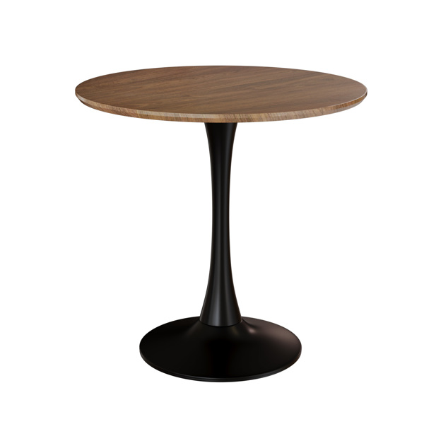 31.5" Walnut color Round Dining Table, Tulip Table Kitchen Dining Table 2-4 People with MDF Table Top & Pedestal Base, Mid-Century End Table Leisure Coffee Table Office Living Room Table 