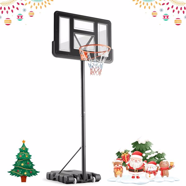 Basketball Hoop Outdoor Portable Goals Court System 4.2-10Ft Adjustable Height, 44 Inch Shatterproof Backboard & Enlarged Base, Gifts for Kids/Youth/Adults in Backyard/Driveway/Indoor