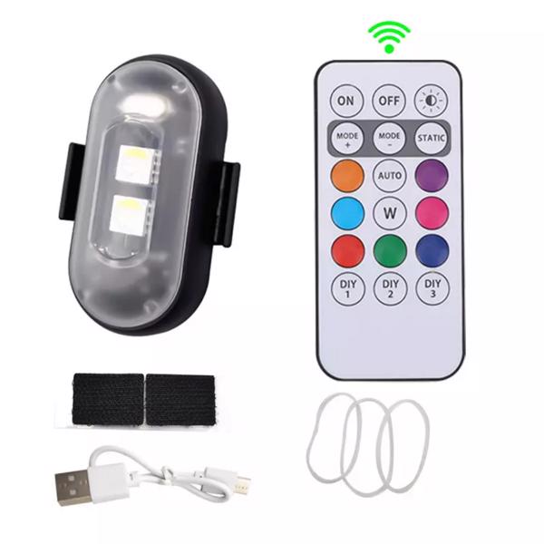 RGB LED Strobe Light Wireless Remote Control For Car Bike Motorcycle Flash Lamps