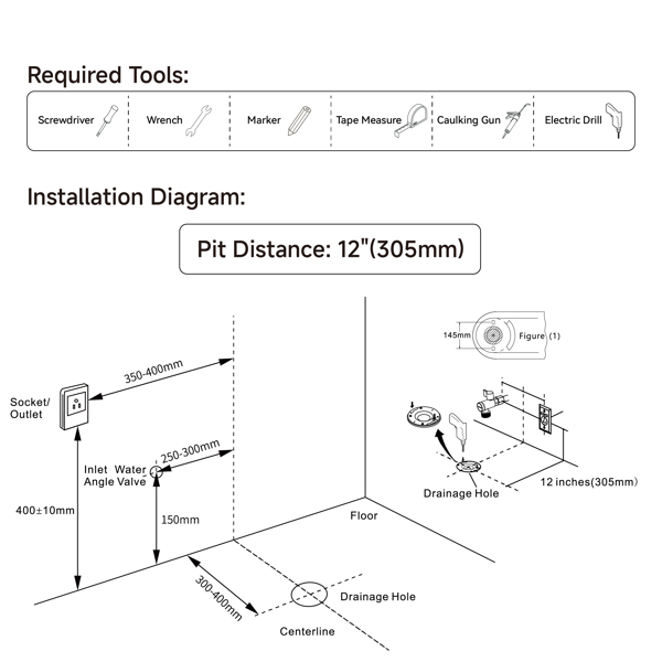 Built in Intelligent Bathtub Bathroom with Automatic Opening and Closing, Automatic Flushing, Remote Control of Warm Water, Extended Heating Bathtub Seat[Unable to ship on weekends]