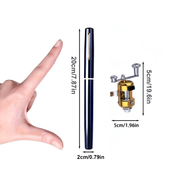 2 Set Pocket-Sized Pen Style Fishing Rod - Compact, Portable, and Ultra-Lightweight for Ice Raft, Bridge, and Travel Fishing - Perfect Gift for Fishing Enthusiasts and Beginners(Maybe YunExpress Logis