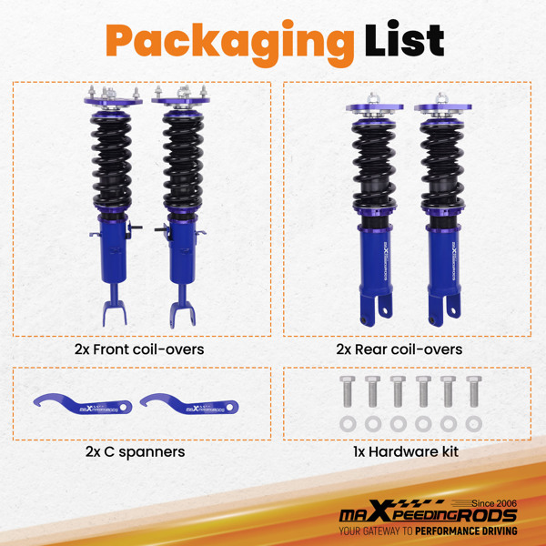 MaXpeedingrods Coilovers Suspension Lowering Kit For Nissan 350Z 03-08