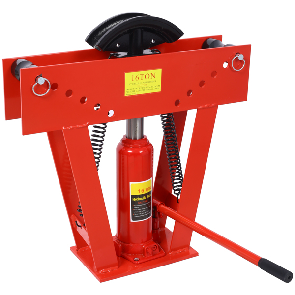 16 Ton Pipe Tube Bender Manual Hydraulic, Piping Bending Exhaust Tube Fabric w/8 Dies(1/2,3/4,1,1-1/4,1-1/12,2,2-1/2,3) Adjustable Rollers 90-180 Degree Bend Steel Iron Metal Ratcheting,Red