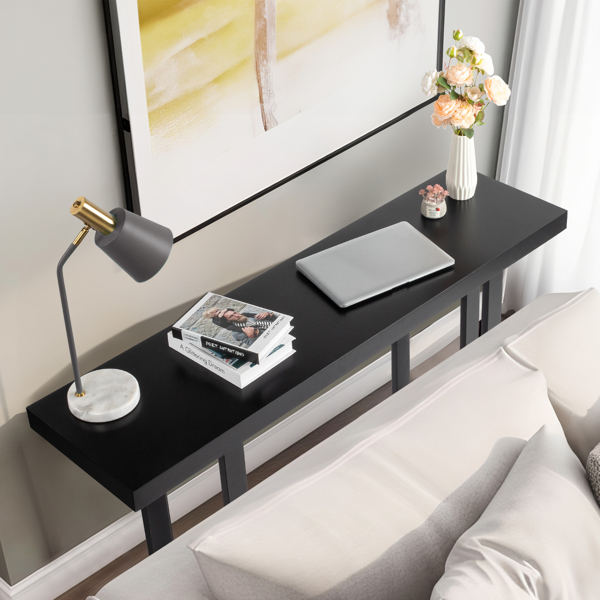 Modern Wood Entryway Console Table Sofa Table, Long Entryway Table for Hallway Living Room Foyer Corridor Bedroom, Black