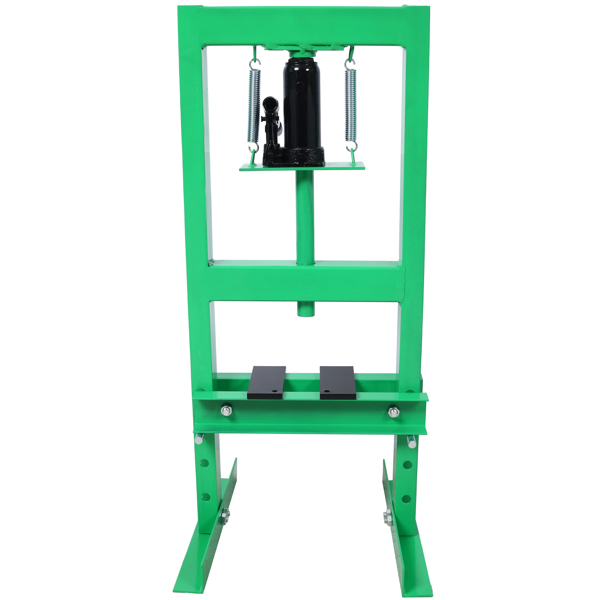 6 Ton Hydraulic Press, Benchtop Hydraulic Shop Press, H-Frame Garage Floor Press with Press Plates, Adjustable Working Table Height, Green