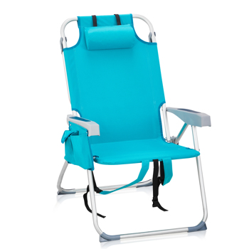 63*70*99cm Heightened Oxford Cloth Silver White Aluminum Tube Bearing 100kg Beach Chair Mint Green