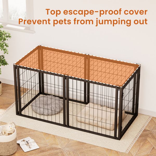 Dog Crate 47.2" Dog Kennel for Small Medium Dogs, Puppy Dog Playpen with Top, Pet Cage, Indoor, Black.47.2"L x 22"W x 24"H.