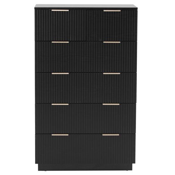 FCH Black P2 Particle Board and Density Board 7241117cm Wavy Pattern Drawer Front Five-Level Six-Drawer Cabinet