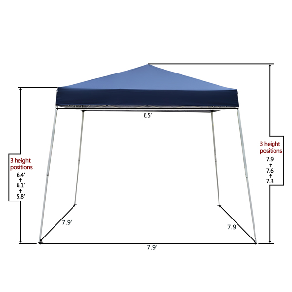 2.5 x 2.5m Portable Home Use Waterproof Folding Tent Blue