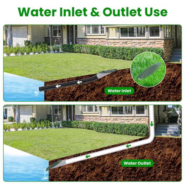 4Inch Green Angled Yard Drainage Pipe With Sloped Grate Yard Drain Emitter For Sump Pump Discharge Downspout Extensions Inlet Outlet Yard Drain Compatible With 4” Connections