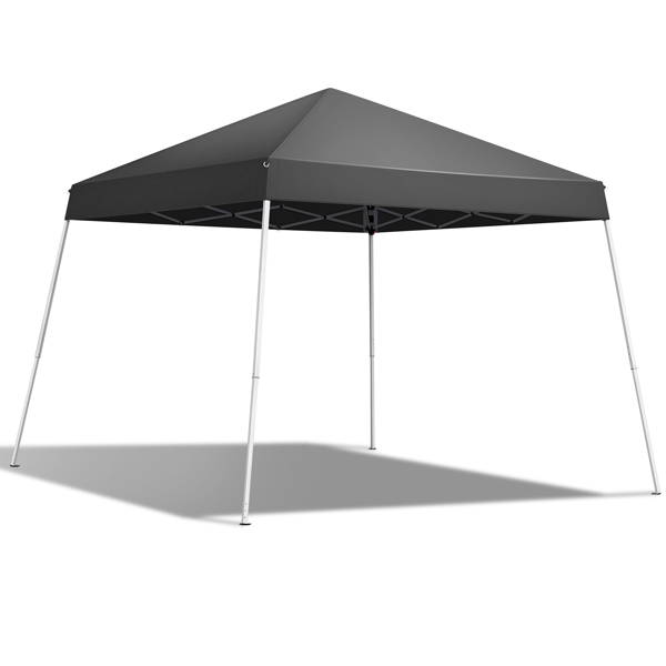 8x8ft Pop Up Canopy Tent, Outdoor Tent Canopy Foldable Portable Canopies for Camping, Patio, Easy Up Gazebo Canopy with Carry Bag Slant Legs, Dark Grey