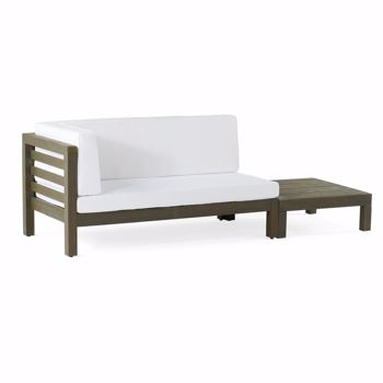 LEFT CORNER BENCH AND COFFEE TABLE, WHITE