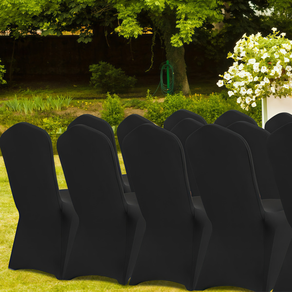 Stretch Spandex Folding Chair Covers, Universal Fitted Chair Cover, Removable Washable Protective Slipcovers, for Wedding, Holiday, Banquet, Party, Celebration, Dining (30PCS Black)