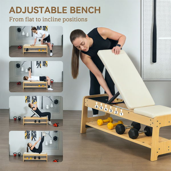 Wooden Adjustable Weight Bench