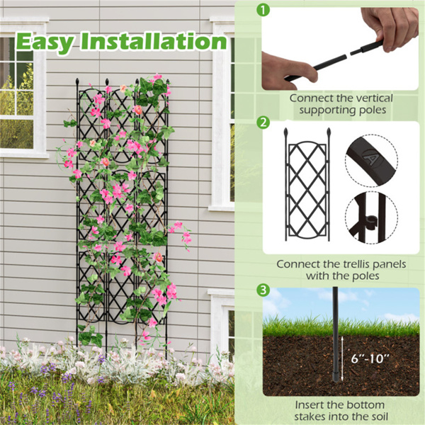 19“ x 64”Outdoor Plant Support Frame for Raised Garden Bed