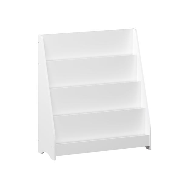 4-Tier Kids Bookshelf, Toddler Book Display Shelves, Helps Keep Bedrooms, Playrooms, and Classrooms Organized,White