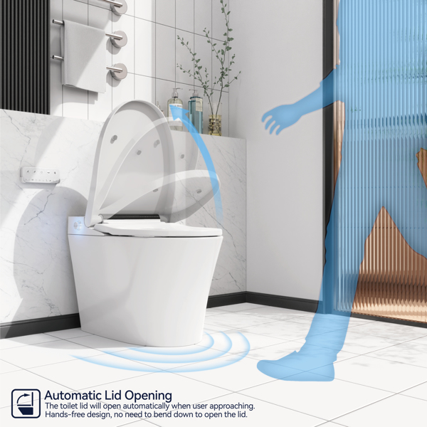 Luxury Smart Toilet with Bidet Built In, Bidet Toilet with Heated Seat, Elongated Japanese Toilet with Automatic Flush, Dryer, Night Light, Digital Display[Unable to ship on weekends]