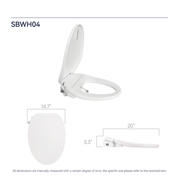 Electric Bidet Toilet Seat Adjustable Heated Seat with Dual Control Mode Elongated Smart Toilet Seat Portable Bidet with Nozzle Spray and Automatic Toilet Seat Closer[Unable to ship on weekends]