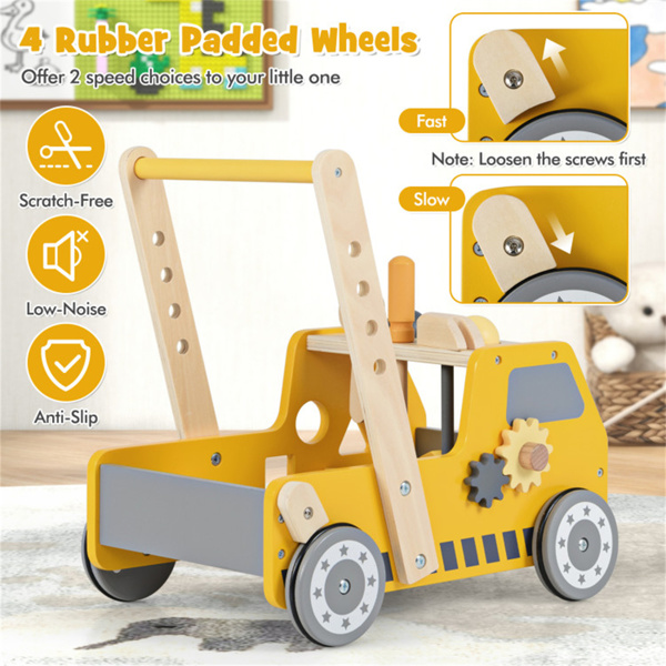 Wooden Baby Walker with Multi-Fun Tool Bench