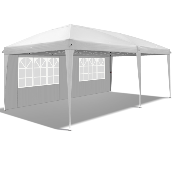 3 x 6m Two Windows Practical Waterproof Folding Tent White