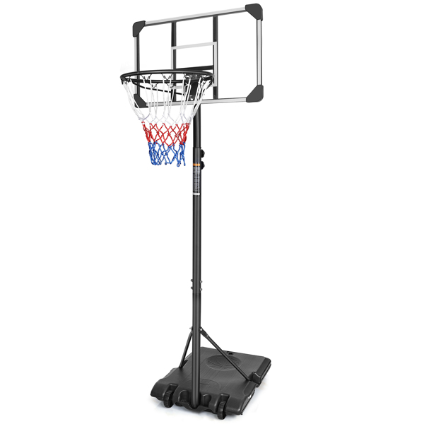 Basketball Goal Portable Basketball Hoop Indoor Outdoor Basketball Stand 5.6-7ft Adjustable 28in Backboard with Wheels